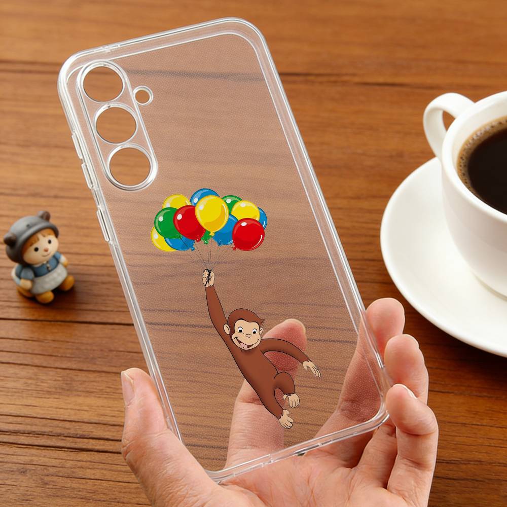 C-Curious G-George M-Monkey  Phone Case For Samsung S30,23,21,22,20, FE lite,S10,9,8,7 PIus Note20ultra Soft Transparent