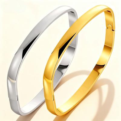 Europäischer und Amerikanischer Stil Einfache Glänzende Schnalle Cooler Stil 8 mm Breit Kein LOGO Partnerarmband Armband