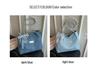 Pearl Bow Diamond Denim Tote: Stylish Summer Shoulder Bag with Large Capacity