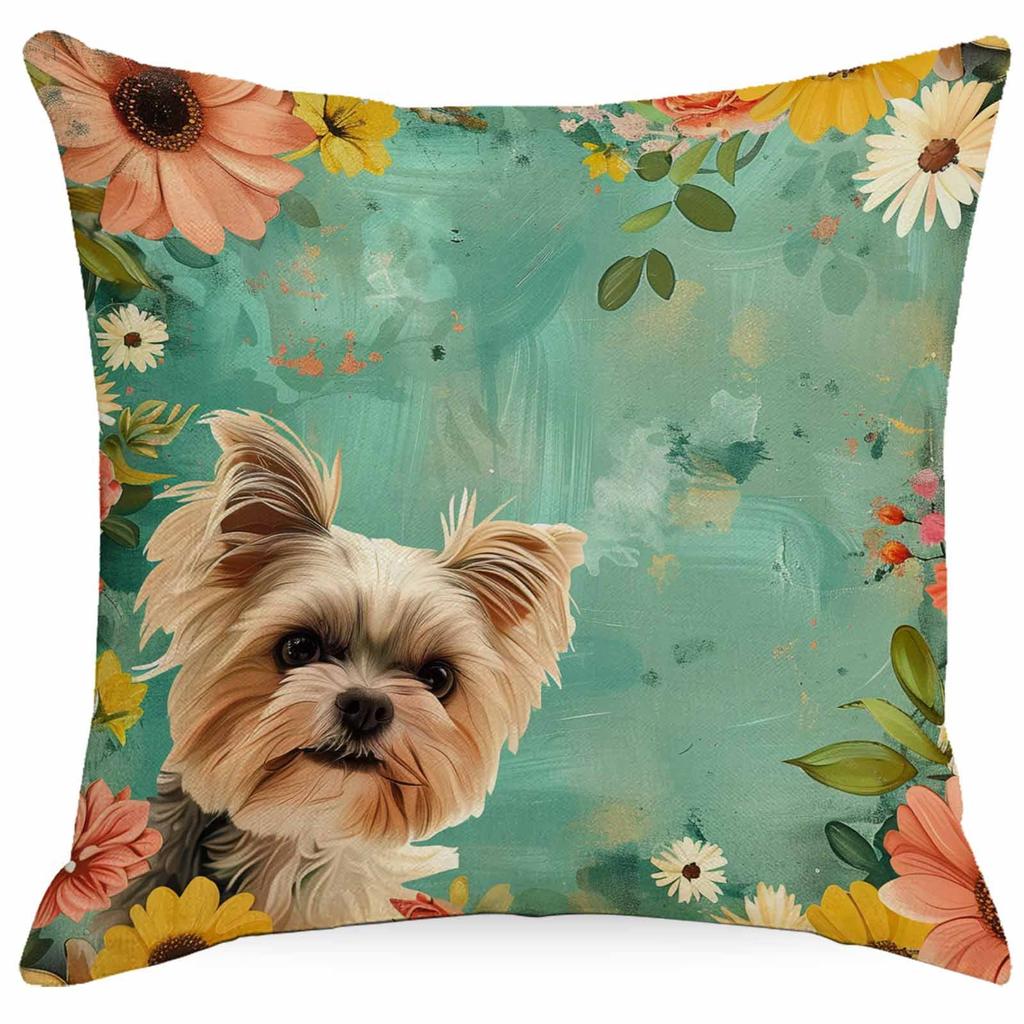 Flower Dog Pillow Case Home Sofa Cushion Pillow Case