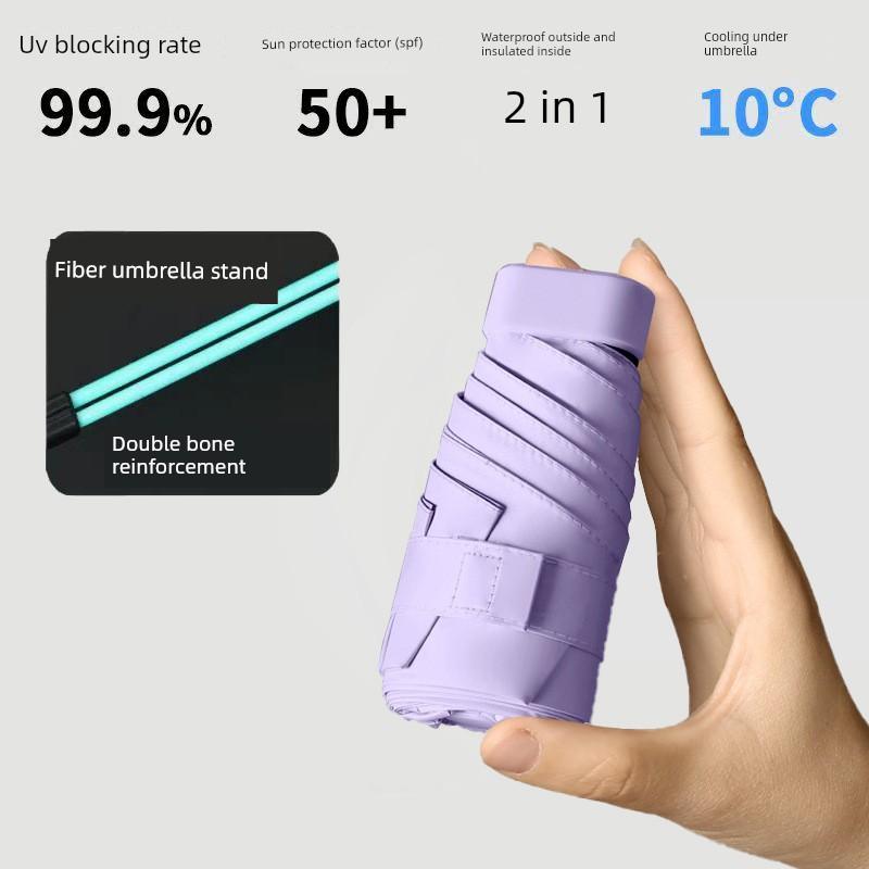 Creative Sun Protection Small Gold Umbrella, Dual-Use Umbrella for Sun and Rain, 50% off Umbrella for Women, 40% off Compact Umbrella for Sun and Rain