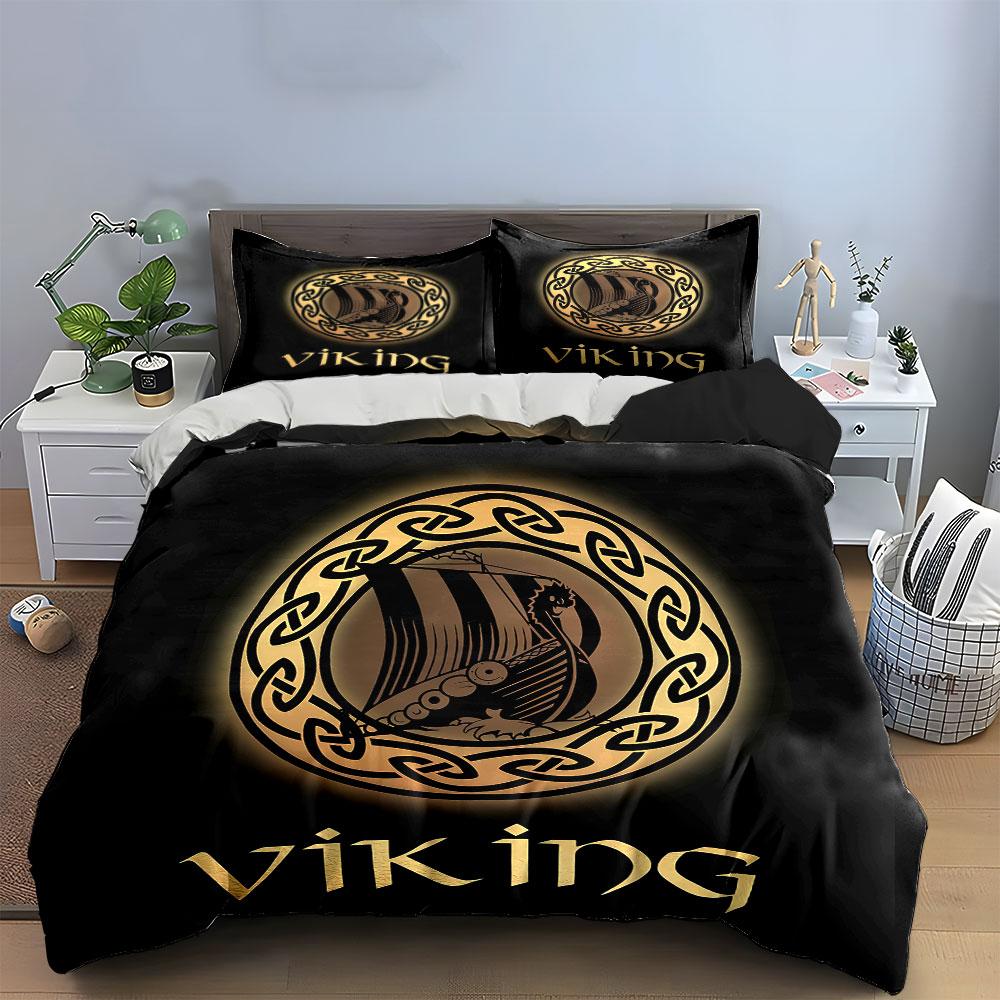 Viking Ship Pattern Bedding Set Bedding Duvet Cover Set Duvet Cover Pillowcases (1 * Duvet Cover 2 * Pillowcases, without duvet insert)