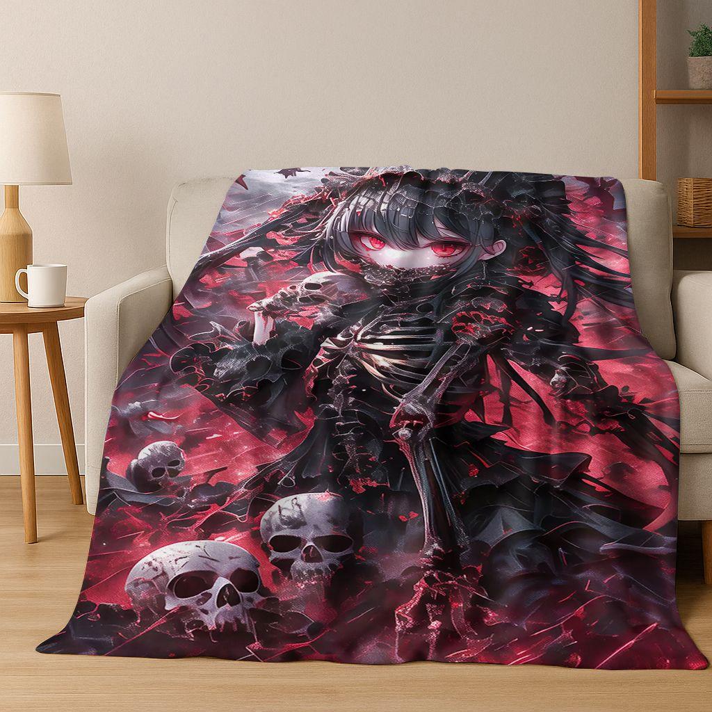 Dark Gothic Sexy Beauty Flannel Blanket Soft Warm Blanket Throw Blanket for Bedroom Living Room Bed Travel Camping Picnic Gift