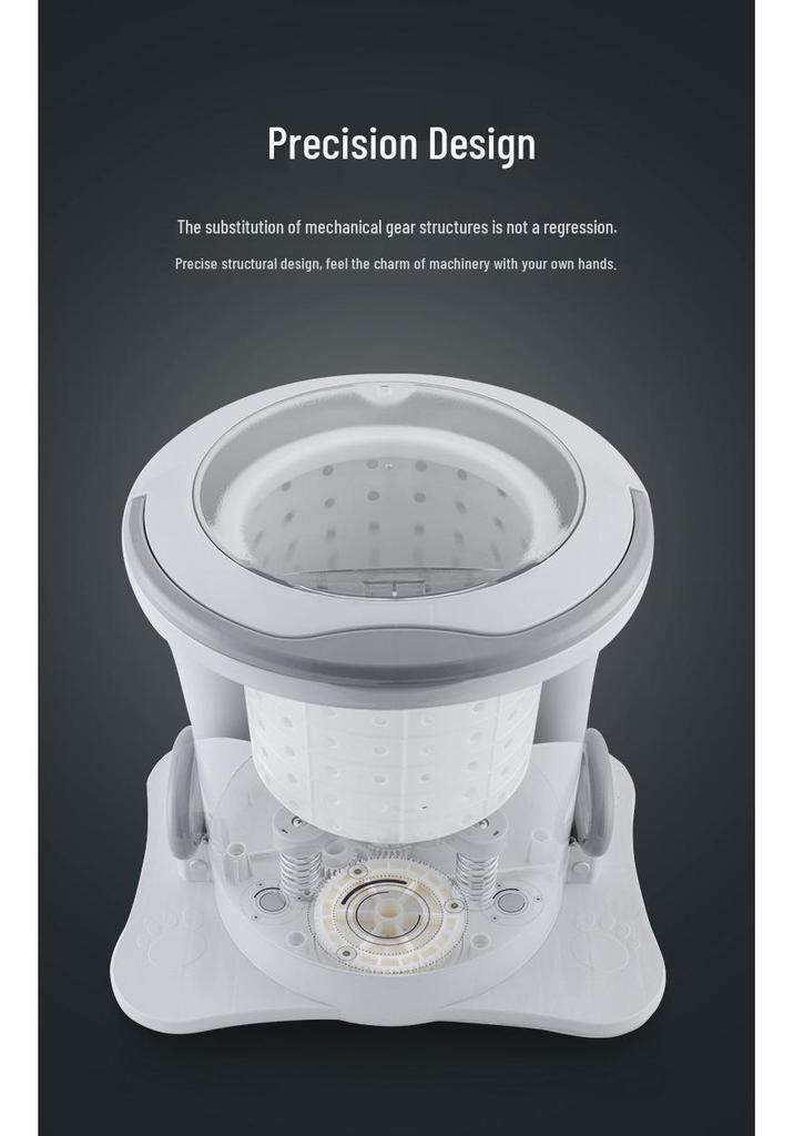 Ten-Second Manual Dehydrator: Compact, Unique Spin Dryer for Student Dorms (Non-Crank, Hand-Pull Rope Design)