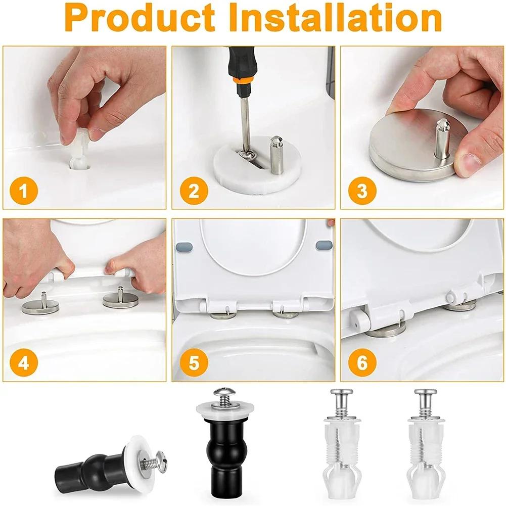 4/2pcs Toilet Seat Screws Nut Cover Lid Top Fixing Blind Hole Fitting Kits Bathroom Accessories Replacement Toilet Seat Screws