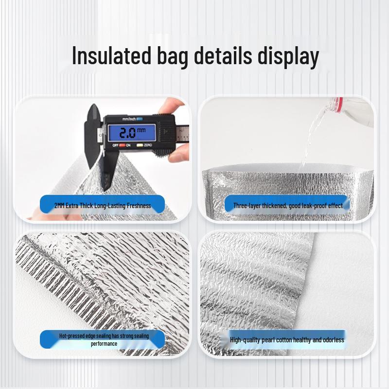 Three-Dimensional Thickened Aluminum Foil Insulated Bag for Milk Tea & Ice Cream Delivery