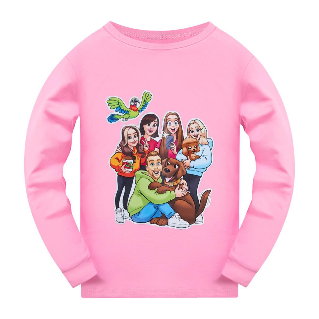 5641 Fashion Kids Girls Double Bubble Printed Long Sleeves Round Neck T-Shirt Top