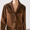 Spring New Women Loose Fashionable Retro Brown High-Grade Suede Texture Blazers 4717827
