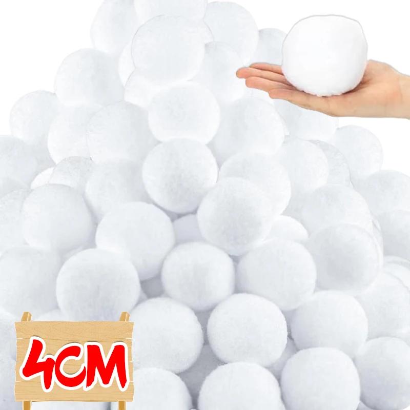 Snow Ball White Fur Pompom Toy Balls Children Kids Play Toys Indoor Outdoor Winter Christmas Xmas Treen DIY Decoration Snowballs