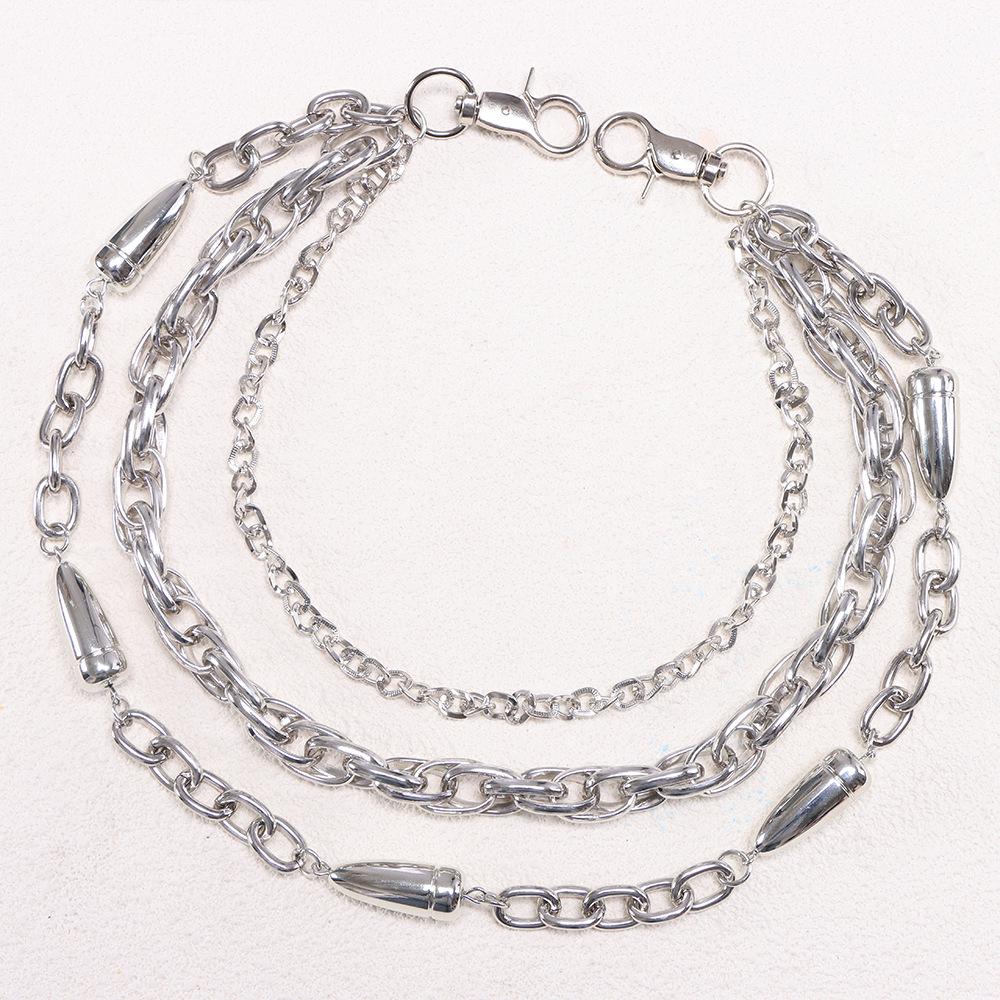 Bullet Head Multi-layer Metal Pant Chain - Hip Hop Fashion Accessory