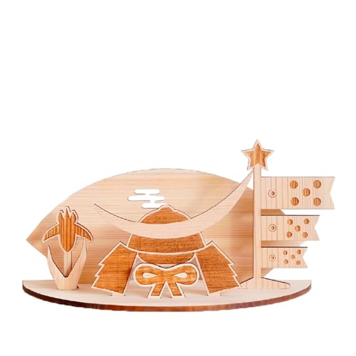 

Wooden Festival Ornament, Hito (People and Trees), May Doll, Compact, Wooden, Stylish, Tabletop, May Doll, Kabuto (Helmet) Ornament, Kumuki (Helmet)