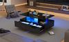 Moderner Hochglanz-Couchtisch mit LED-Beleuchtung und 2 Schubladen – Stilvoller 90x55x41 cm Beistelltisch mit Stauraum, Belastbarkeit bis 30 kg