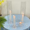 Luxury Glass T-Shaped Candle Holder Wedding Centerpiece Candle Sticks Holders Vase Clear Glass Taper Candlestick Holder