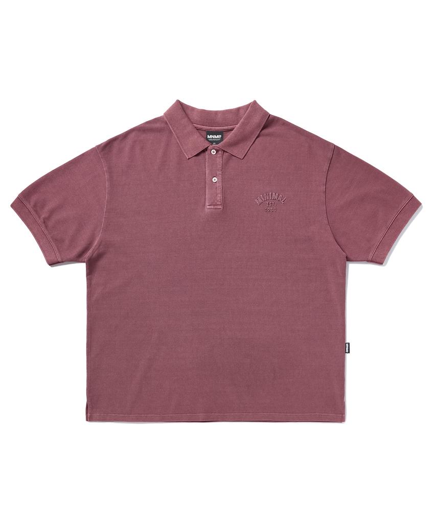 MINIMALPROJECT Minimal Pigment Short Sleeve Collared T-Shirt Mkt104 [Indie Pink]