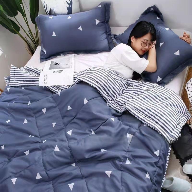 Printing Flower Breathable Cotton Blended Summer Blanket For Comfort Indoor