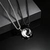 Fashion Yin Yang Pendant Necklace Stainless Steel Black Silver Friendship Necklace for Men Women BFF Couples Jewelry Gift