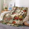 Cat Flower Print Flannel Blanket, High quality Comfortable for All Seasons, Home Decor, Warmth and Comfort, Perfect for Christmas Gifts43