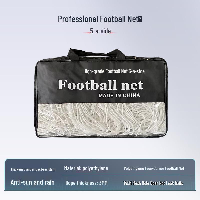 Thickened Football Goal Net for Futsal, Seven-a-Side and Eleven-a-Side Matches