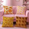 Yummy Cute Food Art Fried Egg Pizza Waffle Cushion Cover Pillow Case Soft Skin Friendly Fabric  Concealed Zipper