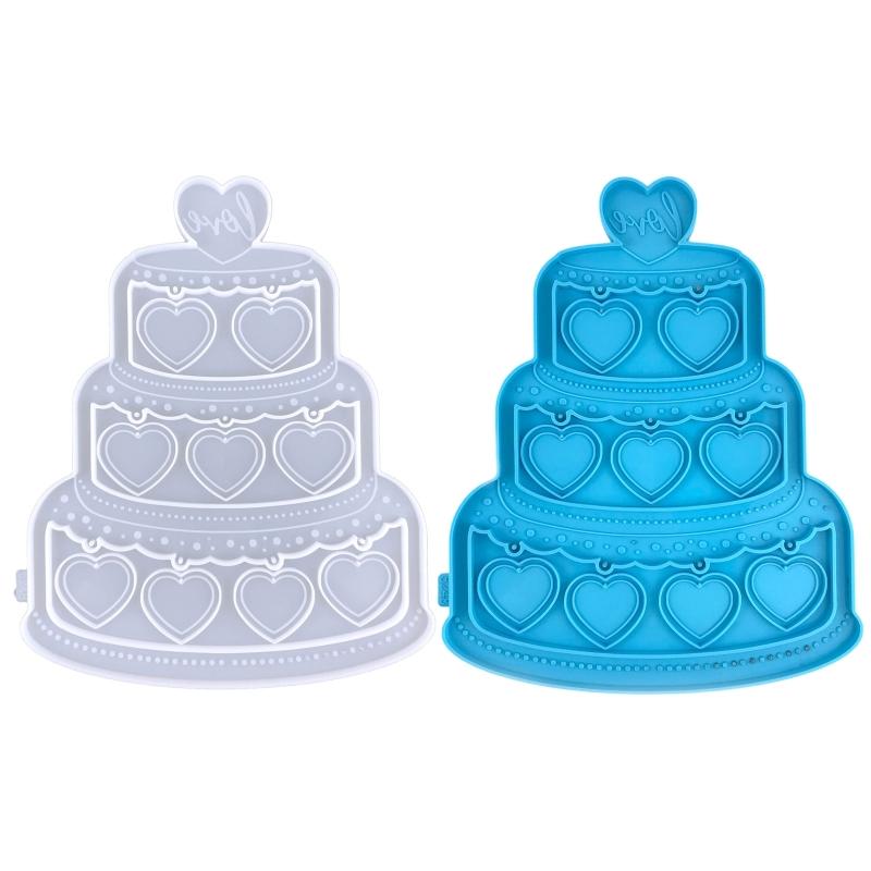 Cake Love Photo Frame Drop Glue Mold Diy Christmas Decor Cake Love Photo Frame Pendant Desktop Ornament Silicone Mold