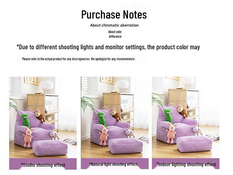 Corduroy Beanbag Sofa Chair for Kids - Fabric Tatami Balcony Seat