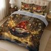 Latacaca 3-teiliges Weihnachts-Gnom-Quilt-Set dicke Decke Set Gemütliche Bettdecke Bettwäscheset 1 Quilt + 2 Kissenbezüge Geschenkidee für die Feiertage