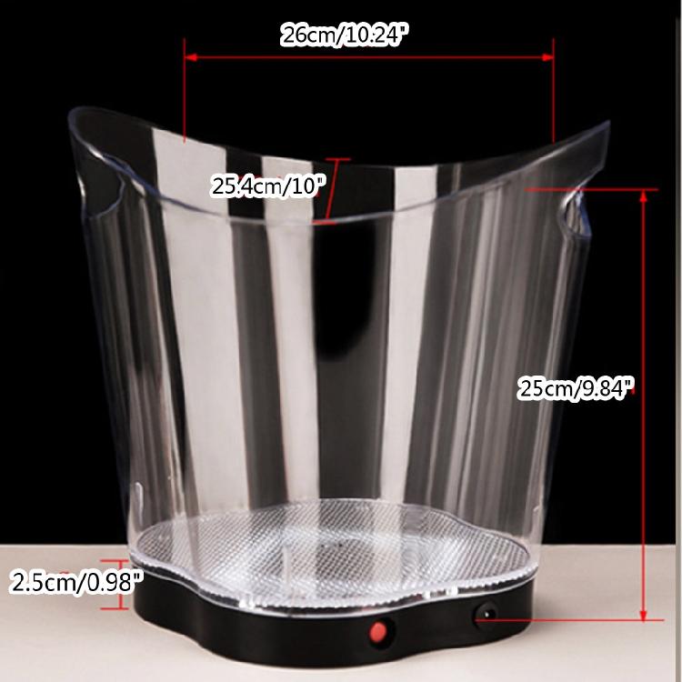 Beer Beverage Ice Bucket Battery Powered LED Ice Bucket Wine Ice Bucket with Colorful LED Light for Night Bar Wedding