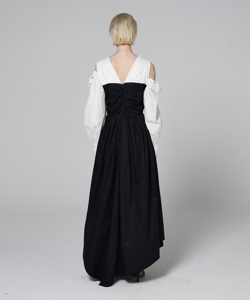 Meuameu Off Sleeve Origami V-Neck Dress