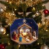 DIY Nativity Scene Ornament Kit with LED Lights Beginner Friendly Christmas Decoration Easy to Hang Holiday Ornament for Tree And Home