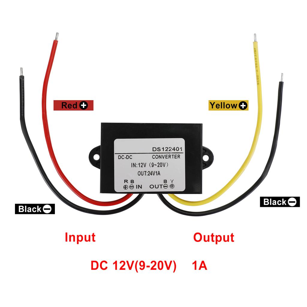 Waterproof DC-DC Boost Step-Up Converter 12V To 24V 1A Car Power Supply Module