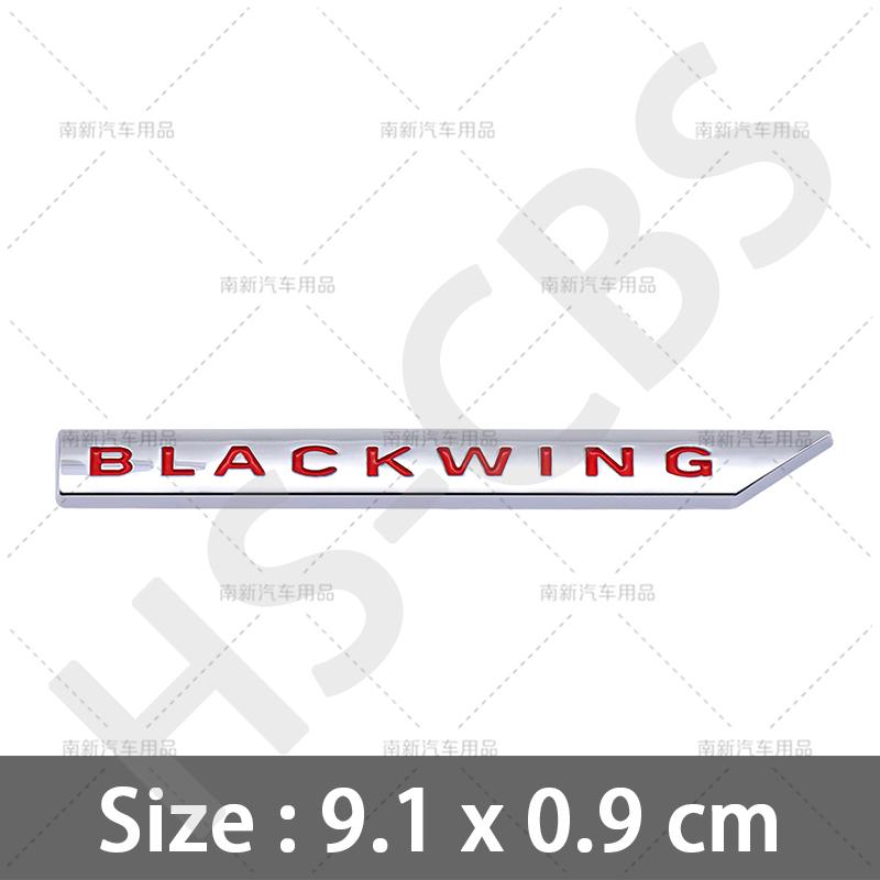 1Pc 3D Metal BLACK WING Badge Rear Trunk Emblem Decal Auto Body Door Fender Logo Tailgate Car Stickers Styling Accessories