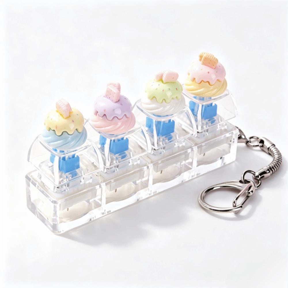 Mechanical Keyboard Clicker Toy Keyring Finger Button Finger Press Keycap Keychain Sensory Toys