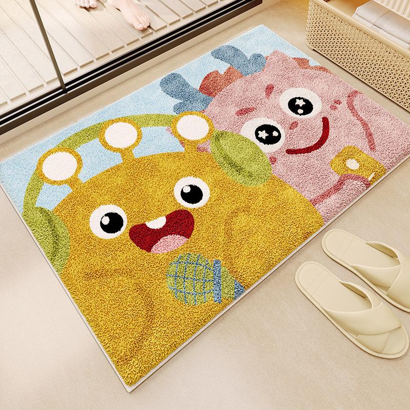 Absorbent Monster Bathroom Floor Mat Bathroom Floor Mat Imitation Cashmere Door Mat Non-slip Mat Household Bedroom Carpet Door Mat