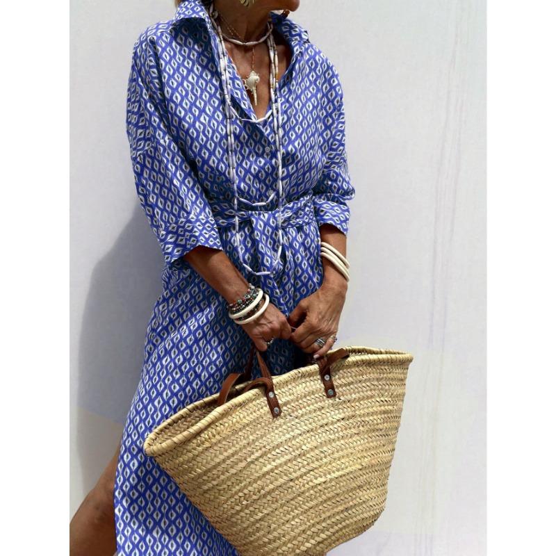 

Новый женский кардиган в полоску с пятью рукавами и платьем-рубашкой с лацканами XL синий