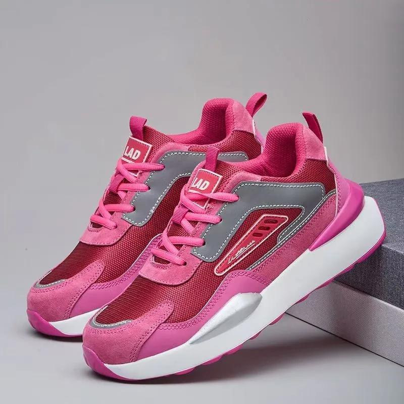 Fashion Pink Safety Shoes Women Steel Toe Shoes Breathable Work Shoes Sneakers Lightweight Non-slip Safety Work Protective Sneakers