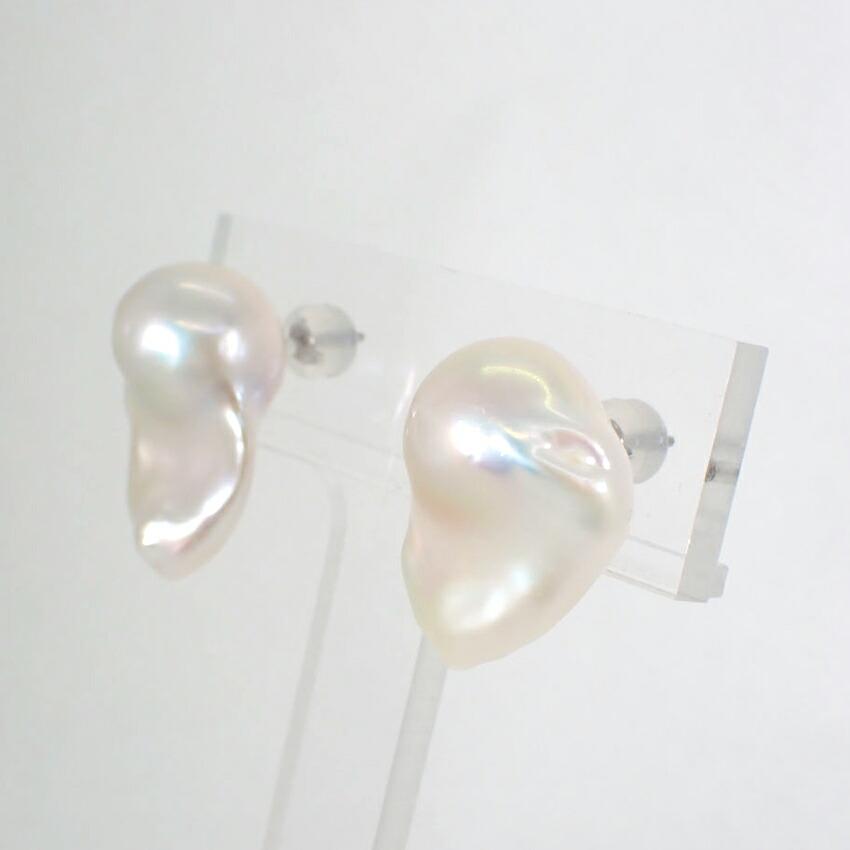 [New] Pt900 Freshwater Pearl Stud Earrings/j33-4