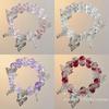 [Z]Sweet Chinese Style Butterfly Beaded Bracelet For Women Temperament Colorful Glass Beads Elastic Rope Bracelets Jewelry Gifts