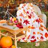[1pc Autumn Flannel Blanket] Romantic Autumn-Themed Flannel Blanket - 1pc, Multicolor, Machine Washable, Ideal Gift for Parents