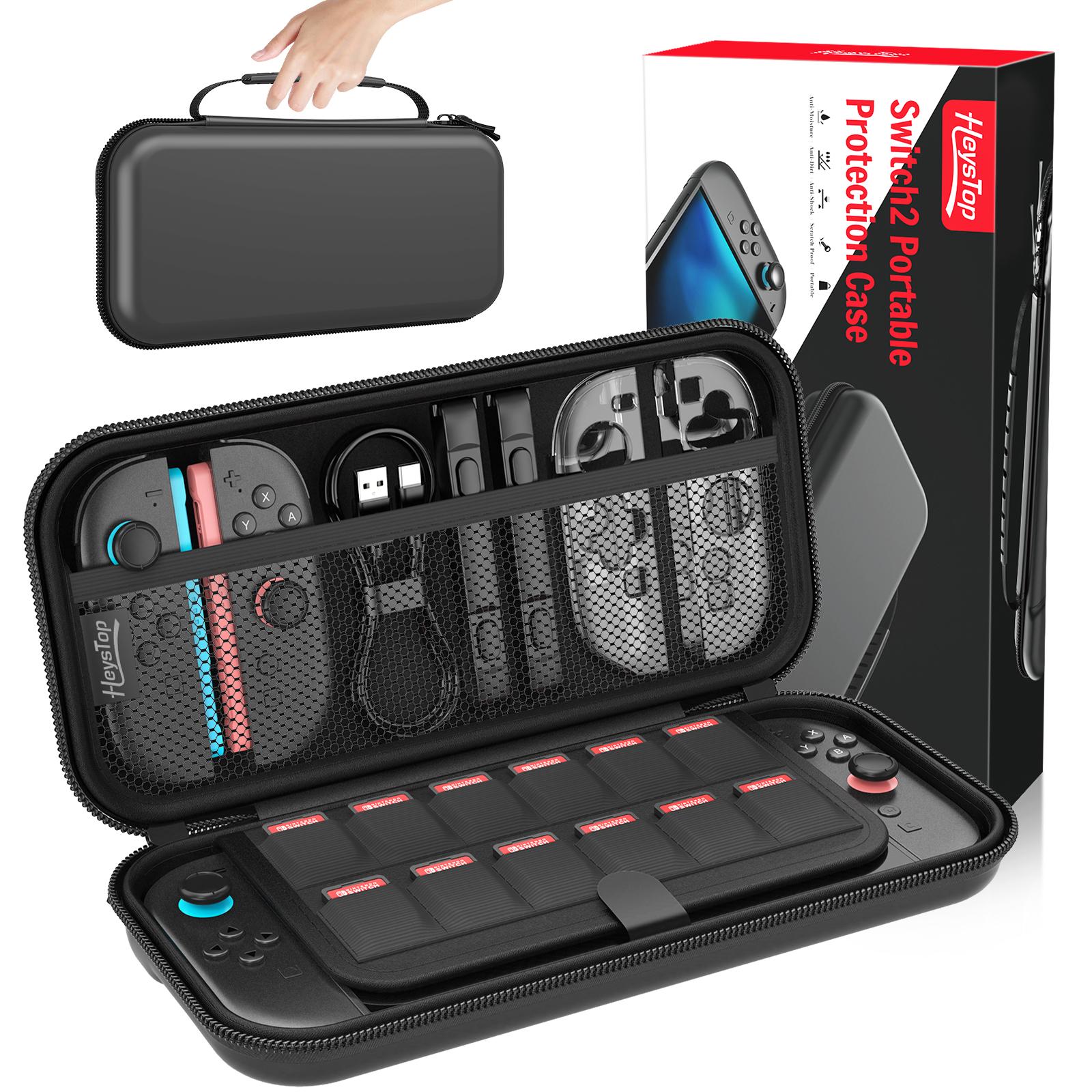Portable Handbag Switch 2 Case Console & Accessories, Carrying Case with 12 Game Card Slots, Switch 2 Carrying Travel Game Bag