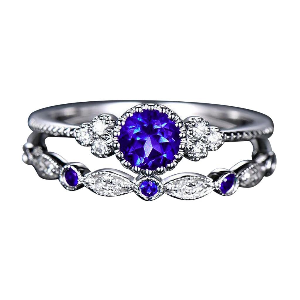 Moda dama inel cu diamante bijuterii cuplu 1 pereche inele set marimea 5-10