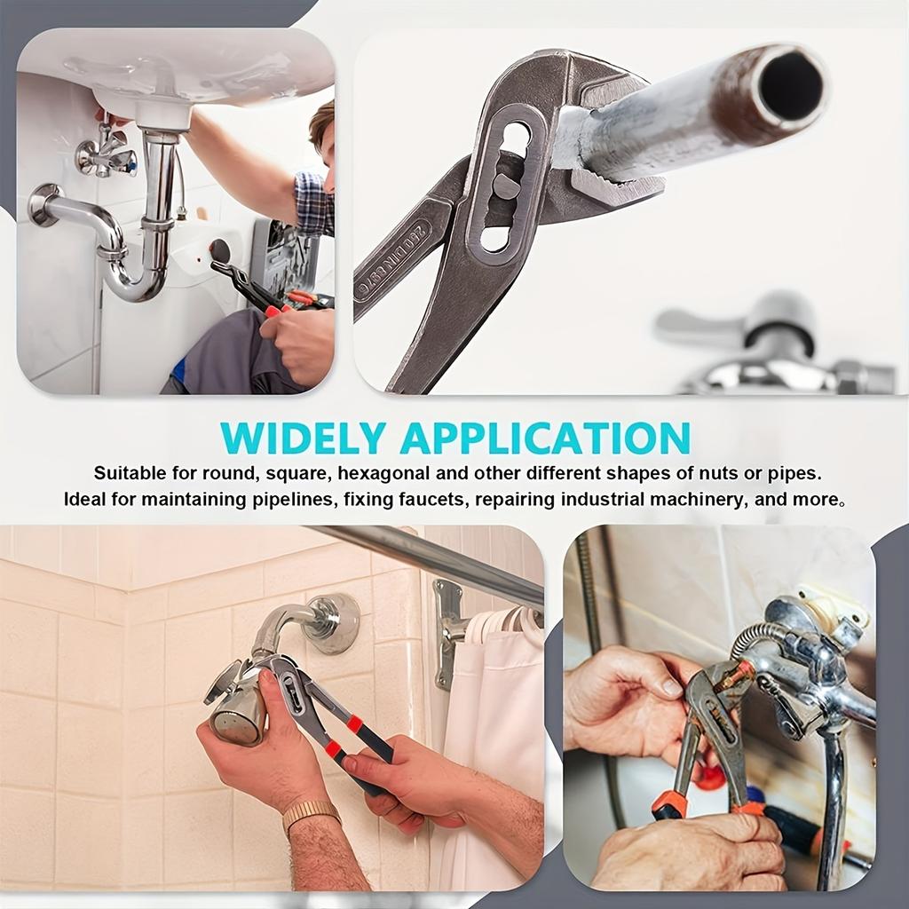 Generies Brands Straight Jaw Tongue and Groove Pliers,Water Pump Pliers Groove Joint Pliers,Carbon Steel,High-Visibility Handle