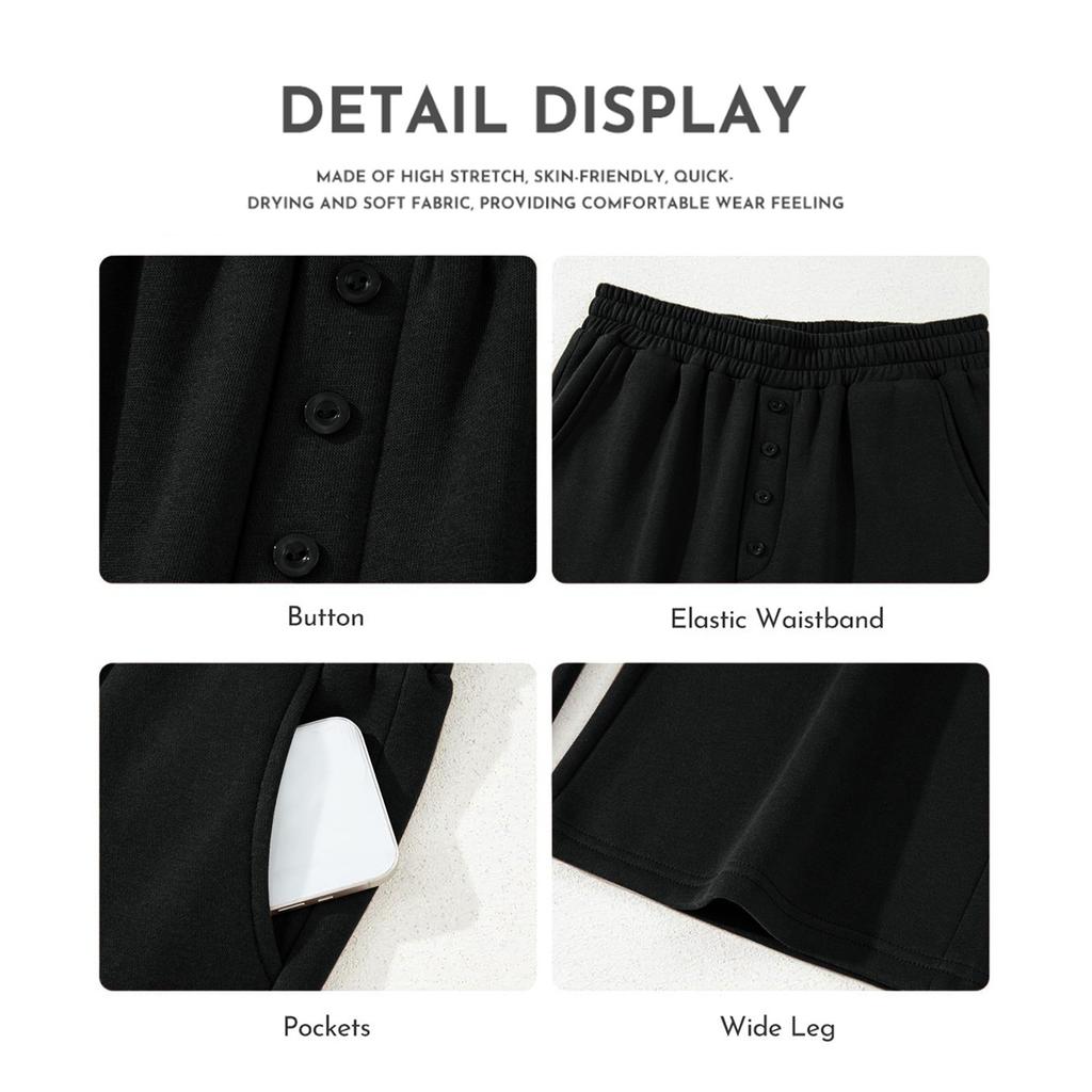 Women's Wide Leg Sweatpants Fall High Waisted  Pants Drawstring Workout Joggers With Pockets