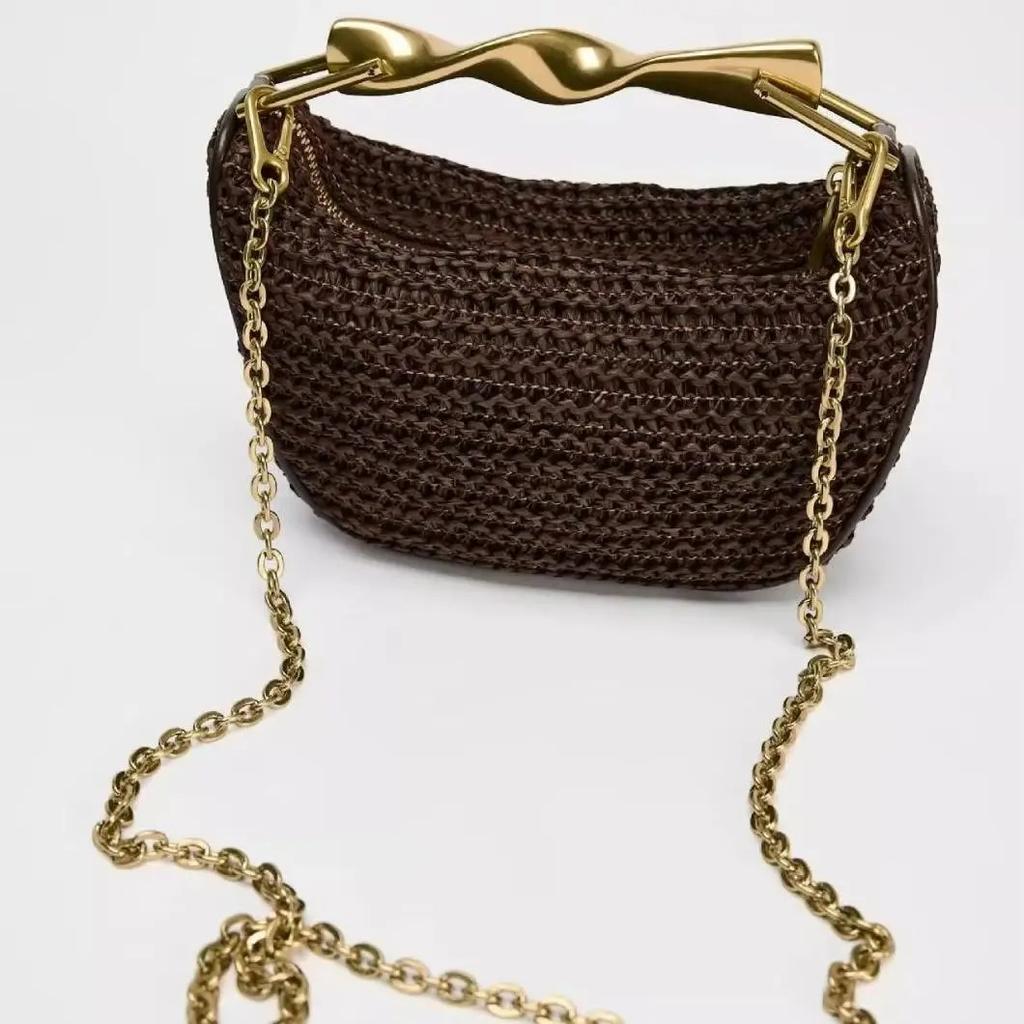 Summer Women's Bag Women's Shoulder Crossbody Bag Woven Straw Bag Seaside Beach Rattan Bag