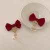 Bow Pearls Hair Clip Y2K Style Hairpin Sweet Balletcore Bunches Hair Clips