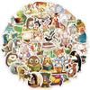 50PCS Waterproof Cartoon Animal Reading Stickers for Kids - Graffiti Decals for Laptops Motorcycles Stationery Toy Decoration