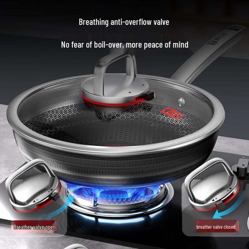 Kangbax Double Honeycomb 304 Stainless Steel Wok