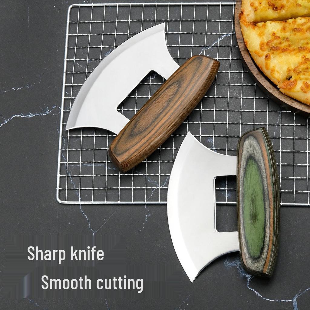 Colorful Wood Handle Stainless Steel Pizza Cutter & Baking Knife
