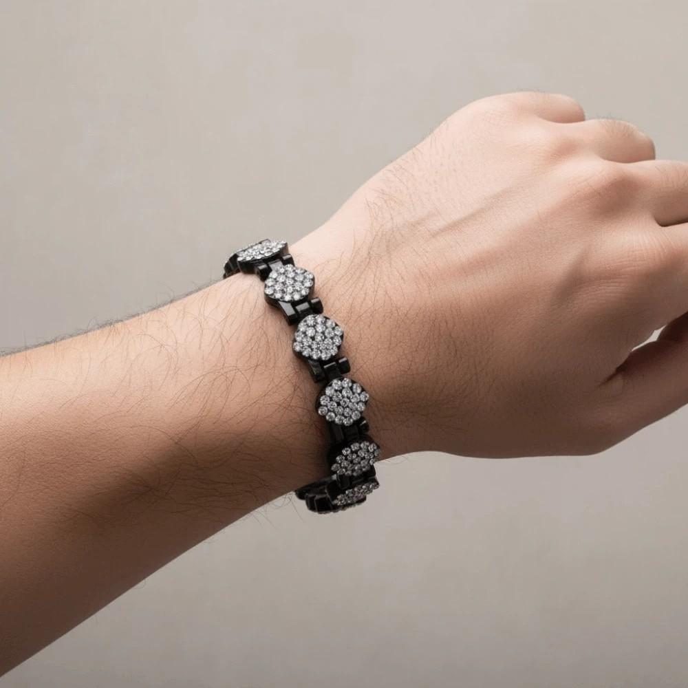 High Polished Anti Static Bangle Magnet Rhinestone Wrist Chain Minimalist Magnetic Bracelet  Party