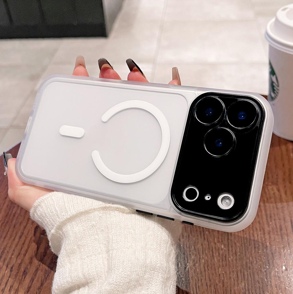 Translucent For Magsafe Magnetic Wireless Charge Phone Case For iPhone 17 Air 16 15 14 13 12 Pro Max Matte Lens Protection Cover