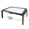 Lupa de Leitura de Mesa Retangular Grande de Vidro Mãos Livres com 4 LEDs